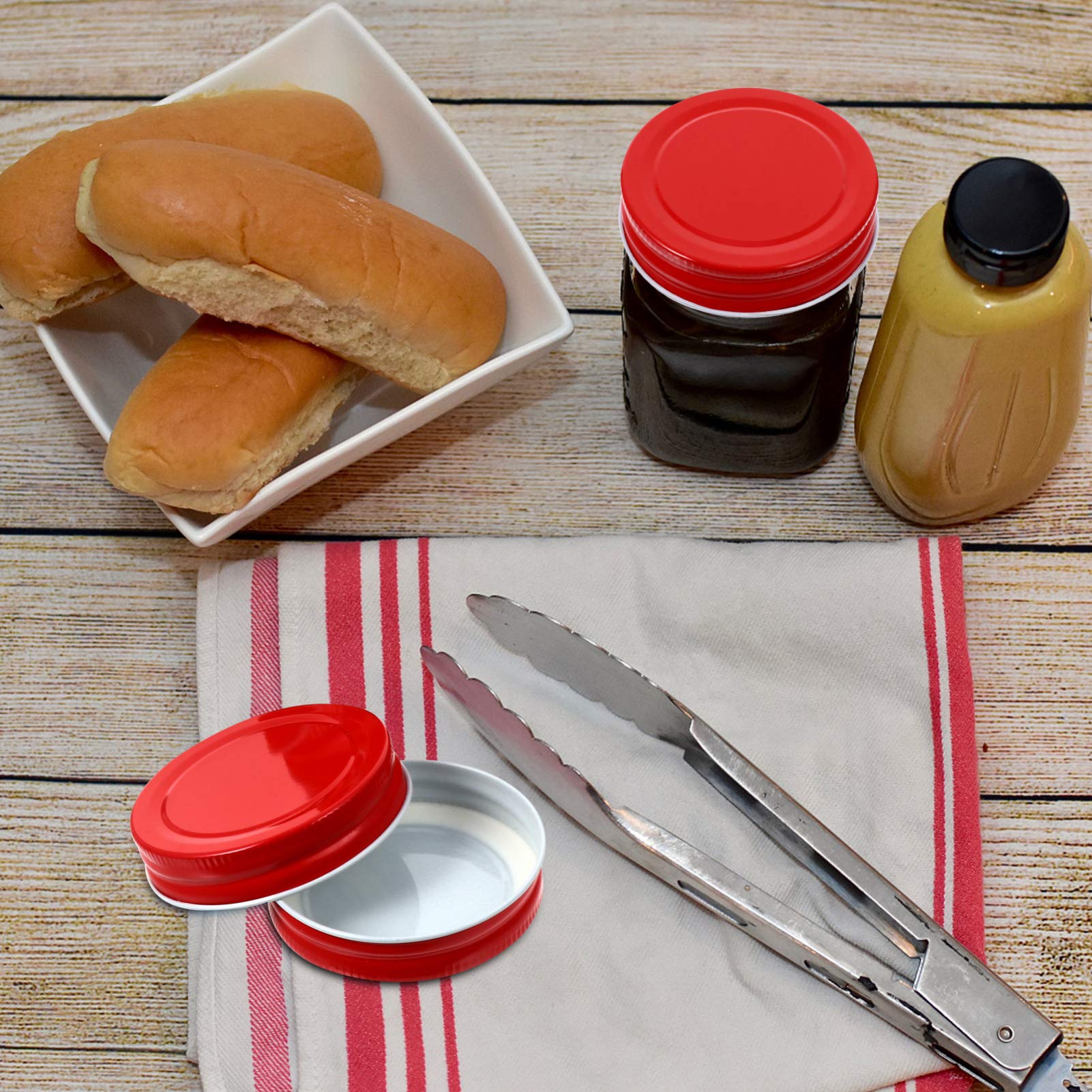 Hemoton Jar Lids Replacement 12pcs 70mm Wide Mouth Canning Lids Mason Jar Lids Reusable- Type Mason Jar Cover Storage Caps for Mason Jar Ball or Kerr Jars Iron Jar Lid