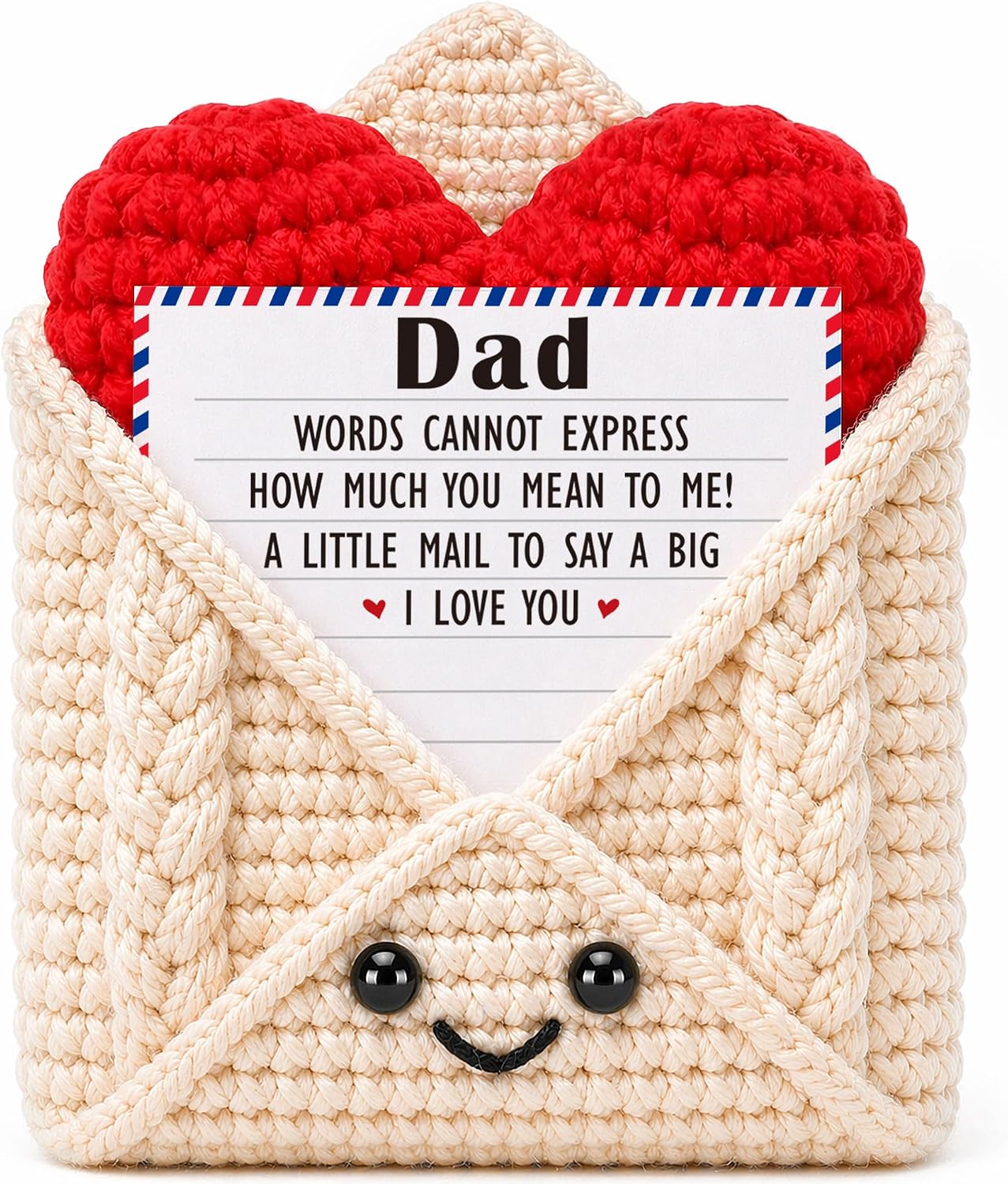 Dad Gift for Birthday Christmas, To My Dad Papa Love Gifts Crochet Envelope