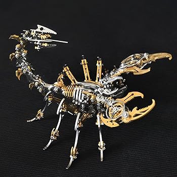 Metalkitor Scorpion 3D metalen puzzelsets voor volwassenen en tieners - 454 stuks - mechanische montagemodellen - 4 uur om te bouwen - ideaal als cadeau en decoratie (blauw en zwart