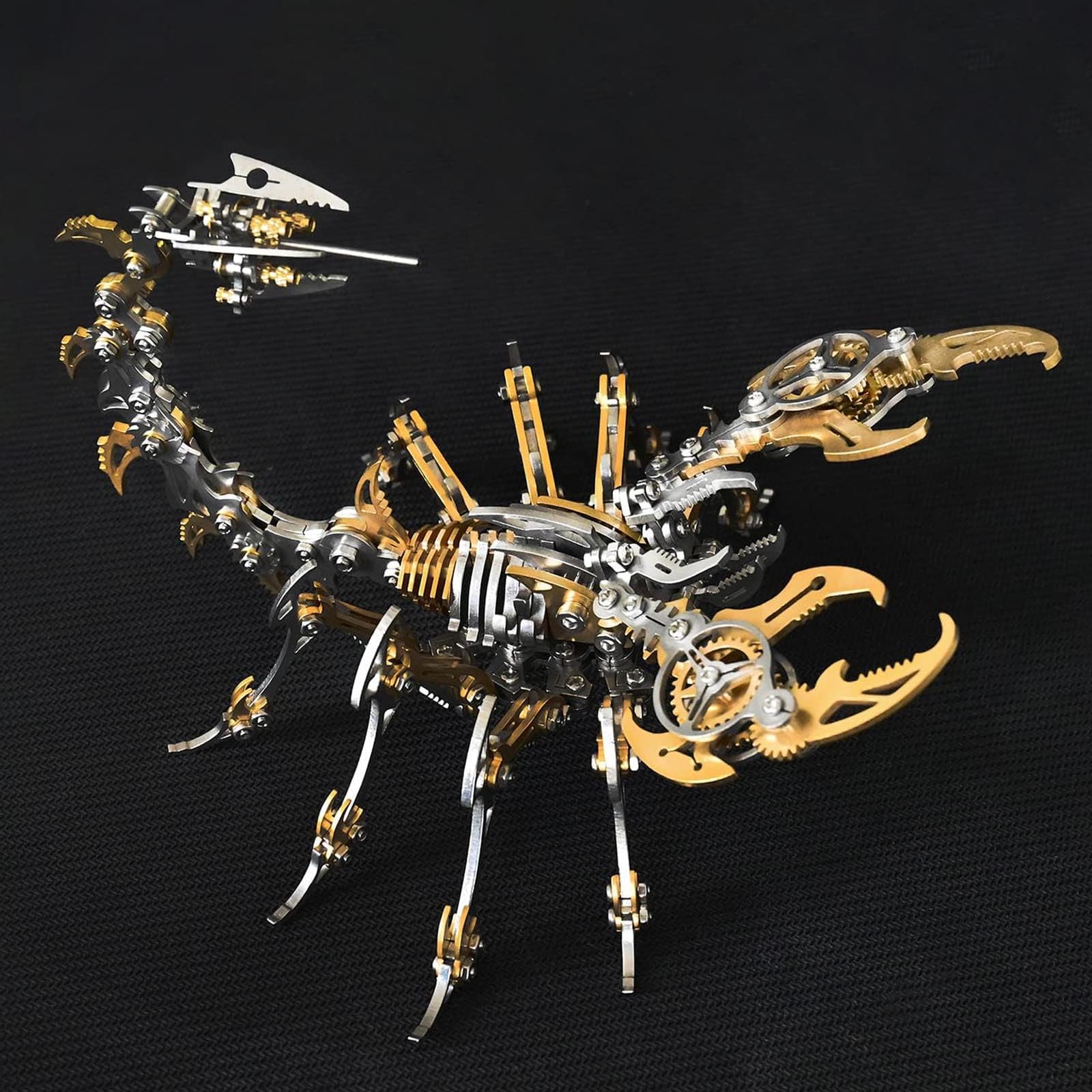 Metalowe puzzle 3D, kolorowe puzzle 3D, "zrób to sam", metalowe puzzle 3D, skorpion dla dorosłych, z zestawem narzędzi, metalowe puzzle, zestaw modelarski, zabawka na biurko, prezent (złote)