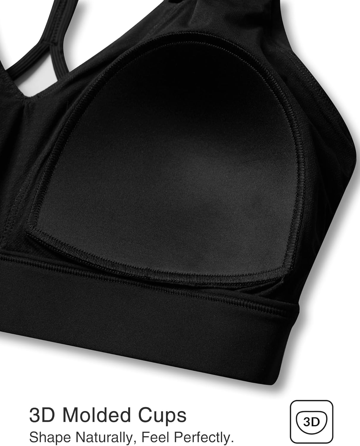 Yvette V-Neck Yoga Bra with Fixed Cups Cross-Back Design Sports Bras Workout Crop Top for Women - Image 7