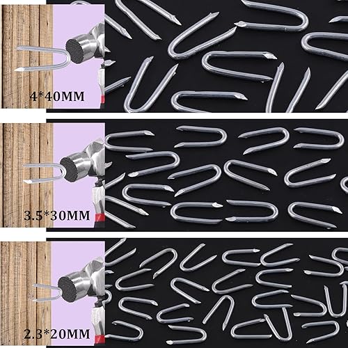 Miniatura 7 de Swpeet 151 alicates de esgrima de 10 pulgadas con cabeza de martillo y 3 tamaños de 34 pulgadas, 56 pulgadas, 32 pulgadas, juego de grapas de