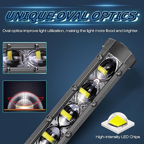 Miniatura 8 de Barra de luz LED de 40 pulgadas, barra de luz Niwaker UTV de 216 W, luces de conducción todoterreno de haz de inundación, luces de trabajo, barra de