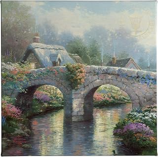 Thomas Kinkade Blossom Bridge 14″ x 14″ Gallery Wrapped Canvas