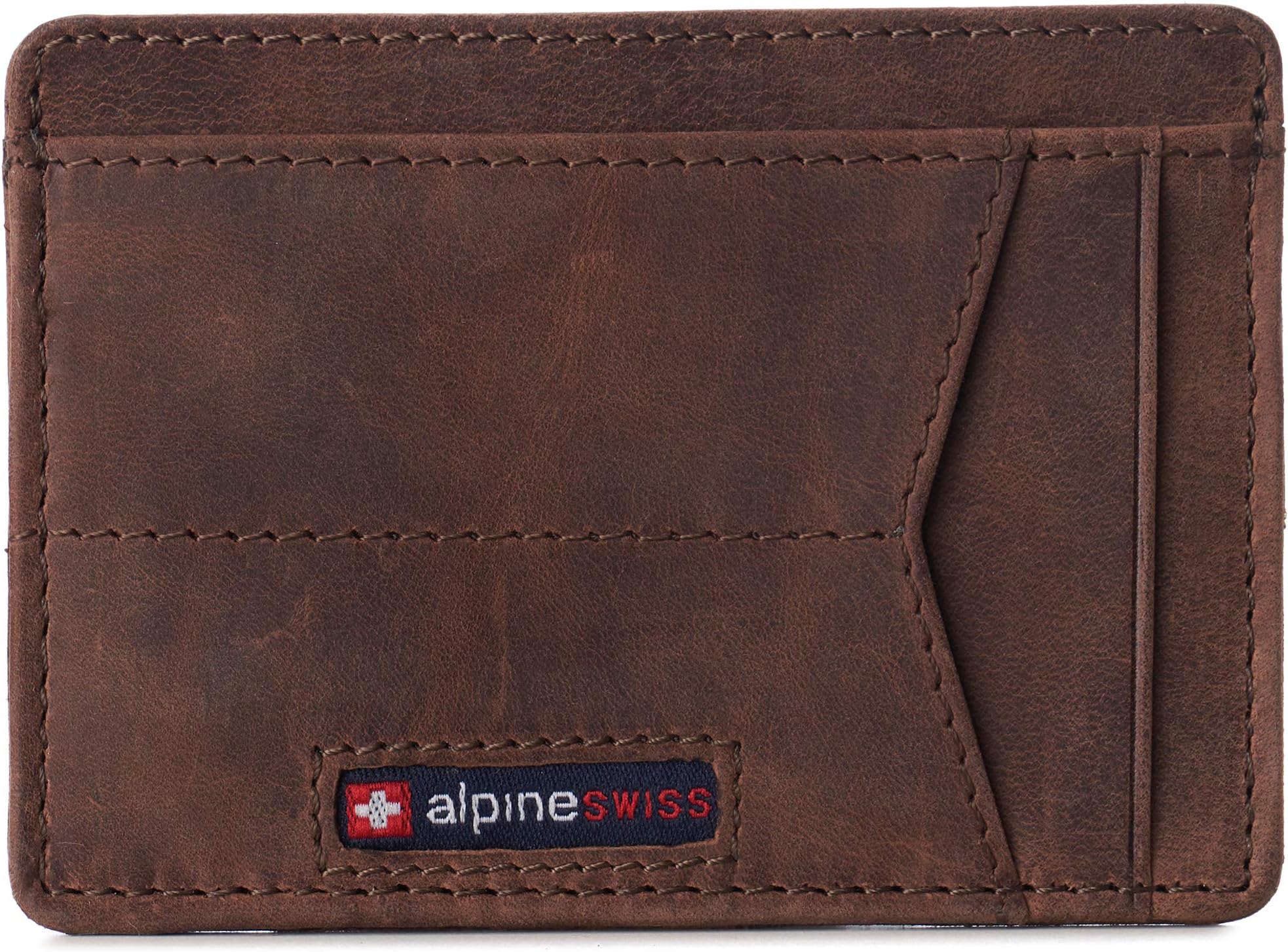RFID Minimalist Oliver Front Pocket Wallet For Men Leather Hampton Collection Nubuck Tan