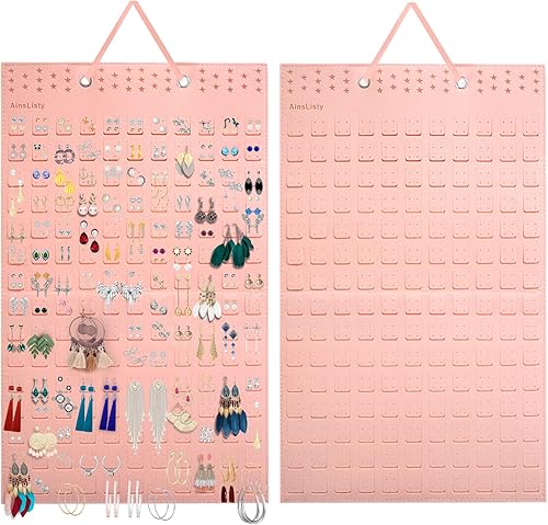 Miniatura 8 de Organizador de aretes colgantes, con capacidad para hasta 330 pares, soporte de pared de fieltro suave, organizador de aretes para mujeres y niñas