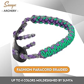 SUNYA Archery Bow Wrist Sling, 550 Paracord Strap Comfortable on Hand.100% Full Grain Leather Yoke, Multiple Camo Colors.Fit Compound Bow Stabilizer & Recurve. (Venom-A1)