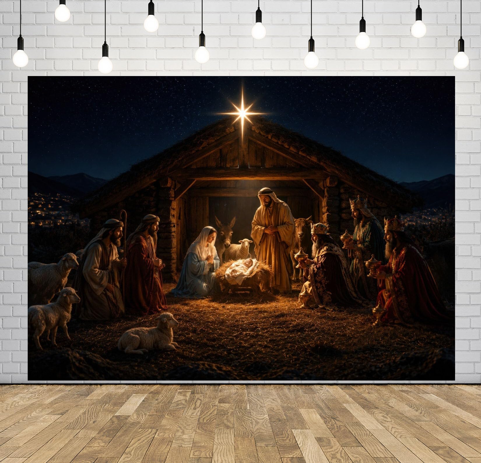 BELECO 3x2.5m Sfondo in tessuto scena presepe Natale Natività