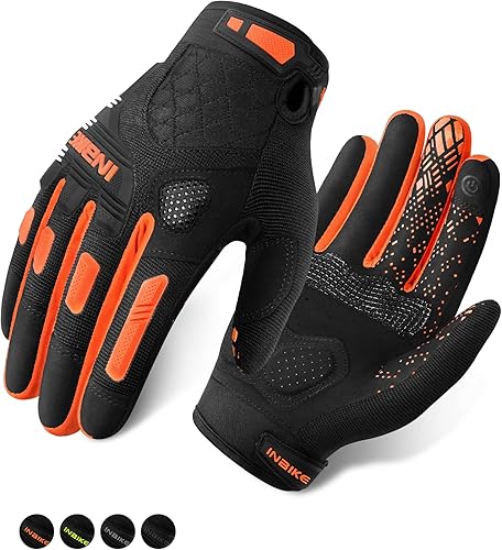 Miniatura 12 de INBIKE Guantes de bicicleta de montaña MTB, pantalla táctil, con acolchado de EVA gruesa y protección de nudillos TPR para motocicleta BMX MX ATV