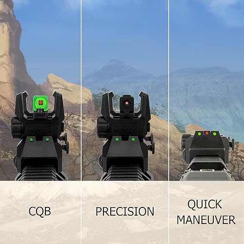 Miniatura 2 de con puntos verdes y rojos completos de polímero de fibra óptica miras de hierro miras delanteras y traseras