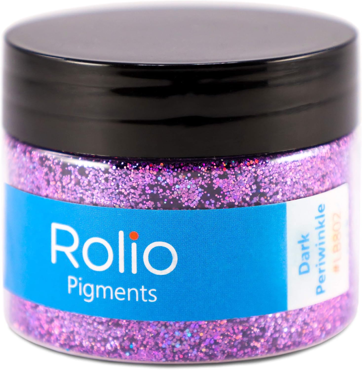 Rolio Holographic Craft Glitter - Cosmetic Grade Pure Glitter for Resin, Makeup, Face & Body Art, Craft Supply, Nail Decoration - One Jar - 28 Grams - 1/128" to 1/64" Size - Dark Periwinkle