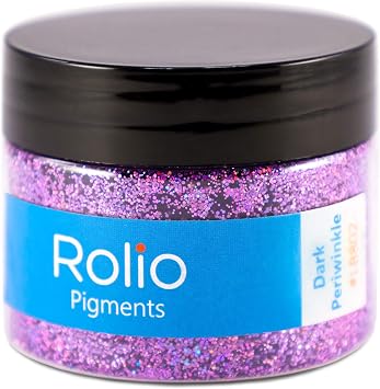 Rolio Holographic Craft Glitter - Cosmetic Grade Pure Glitter for Resin, Makeup, Face & Body Art, Craft Supply, Nail Decoration - One Jar - 28 Grams - 1/128" to 1/64" Size - Dark Periwinkle