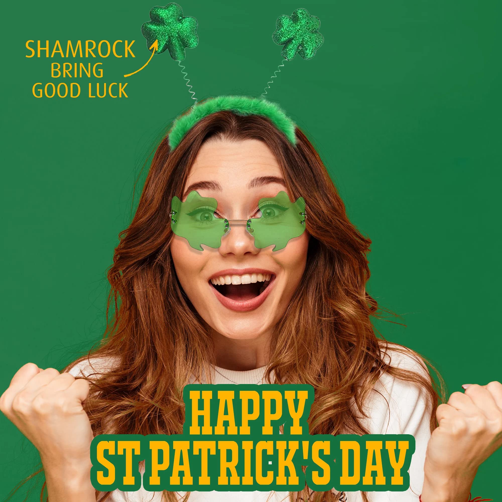 SunnyPro Saint Patrick’s Day Accessories Headbands Bopper St. Patrick’s Shamrock Irish 2