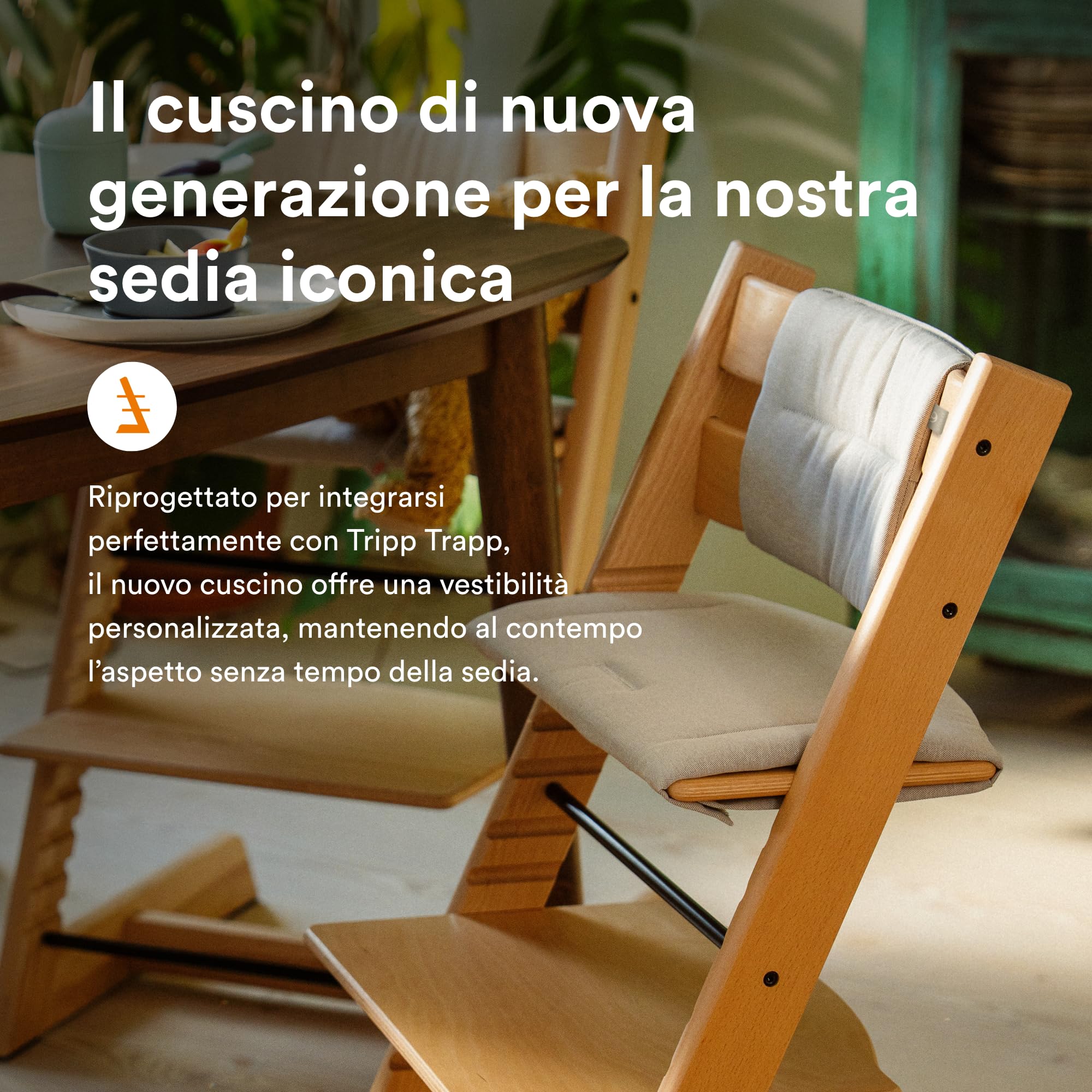 Cuscino Stokke Tripp Trapp, antracite - compatibile con tutte le sedie e i baby set Tripp Trapp - resistente a liquidi, macchie e sporco