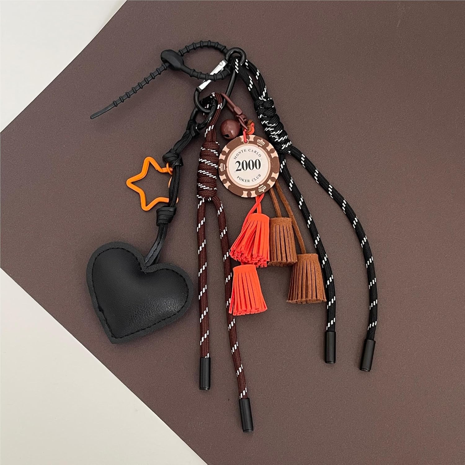 QTMY Cute Heart Tassel Braided Keychain Bag Charms for Handbag Purse Backpack Accessories Bogg Bag,389 - Image 3