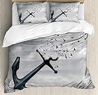 Vista 117 de Ambesonne Juego de funda de edredón de baloncesto, silueta de jugador de baloncesto, promoción de campeonato de competencia de atleta, juego de ropa