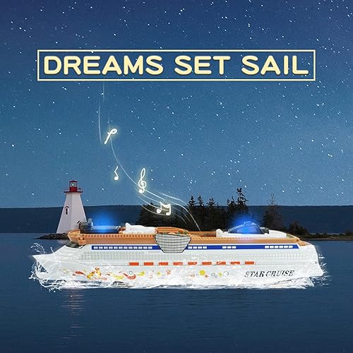 Miniatura 2 de OTONOPI Modelo de crucero de juguete Ocean Liner Boat Toy con luz y sonido para niÃ±os pequeÃ±os, niÃ±as, adultos de 3 a 12 aÃ±os o mÃ¡s, regalo del