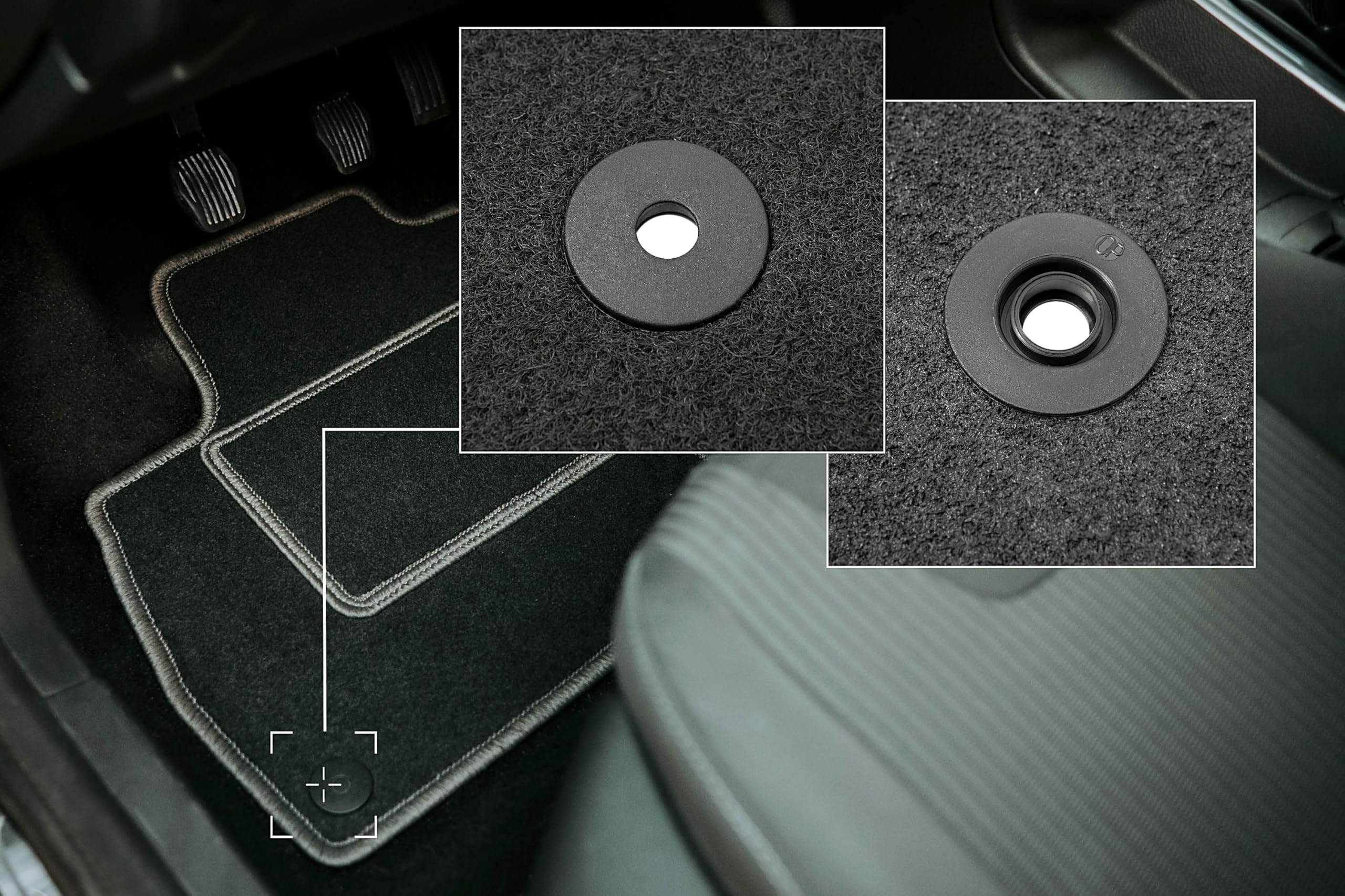 LUX dywaniki samochodowe welurowe kompatybilne z Chrysler Pacifica II 7os od 2017 - komplet 5 szt., grafitowe, ze wzmocnieniem