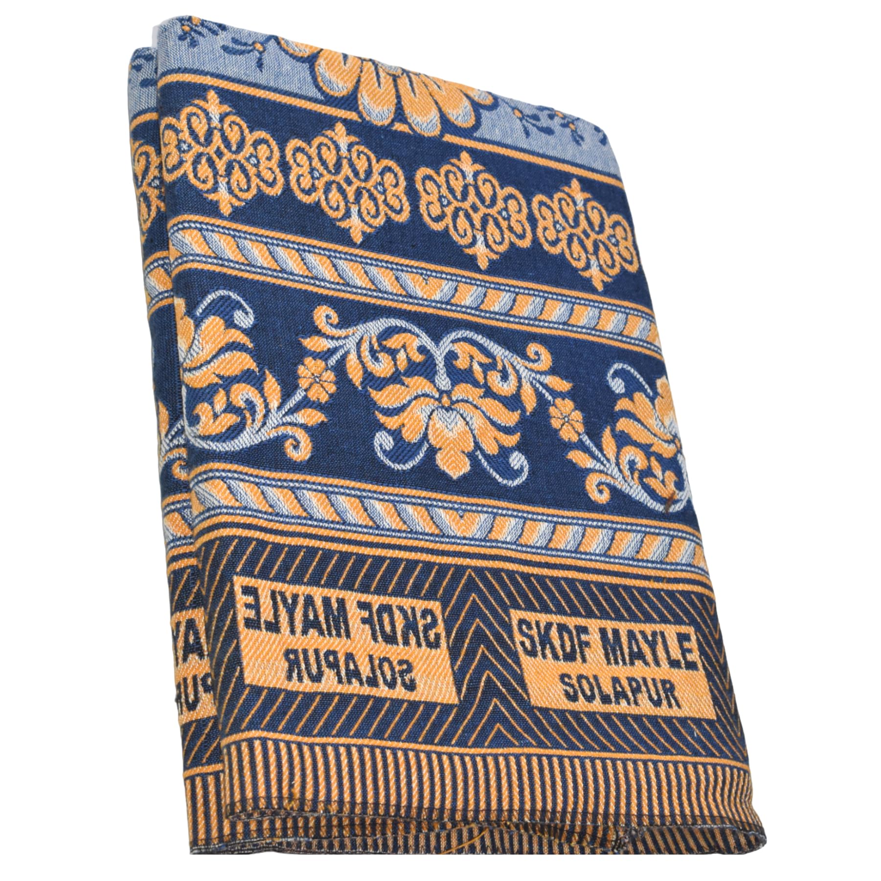 TUNI MANI Solapur Cotton Chaddar/Floral Design Blanket, Size: 5' x 7.5' Feet Double Bedsheet (Design Pattern May Differ) (Blue)-image-6