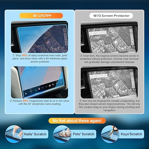 Miniatura 3 de LFOTPP Protector de pantalla para Model X 2016-2020 Tesla Model X  2013-2020 Model S de 17 pulgadas, vidrio templado de 17 pulgadas, dureza 9H,