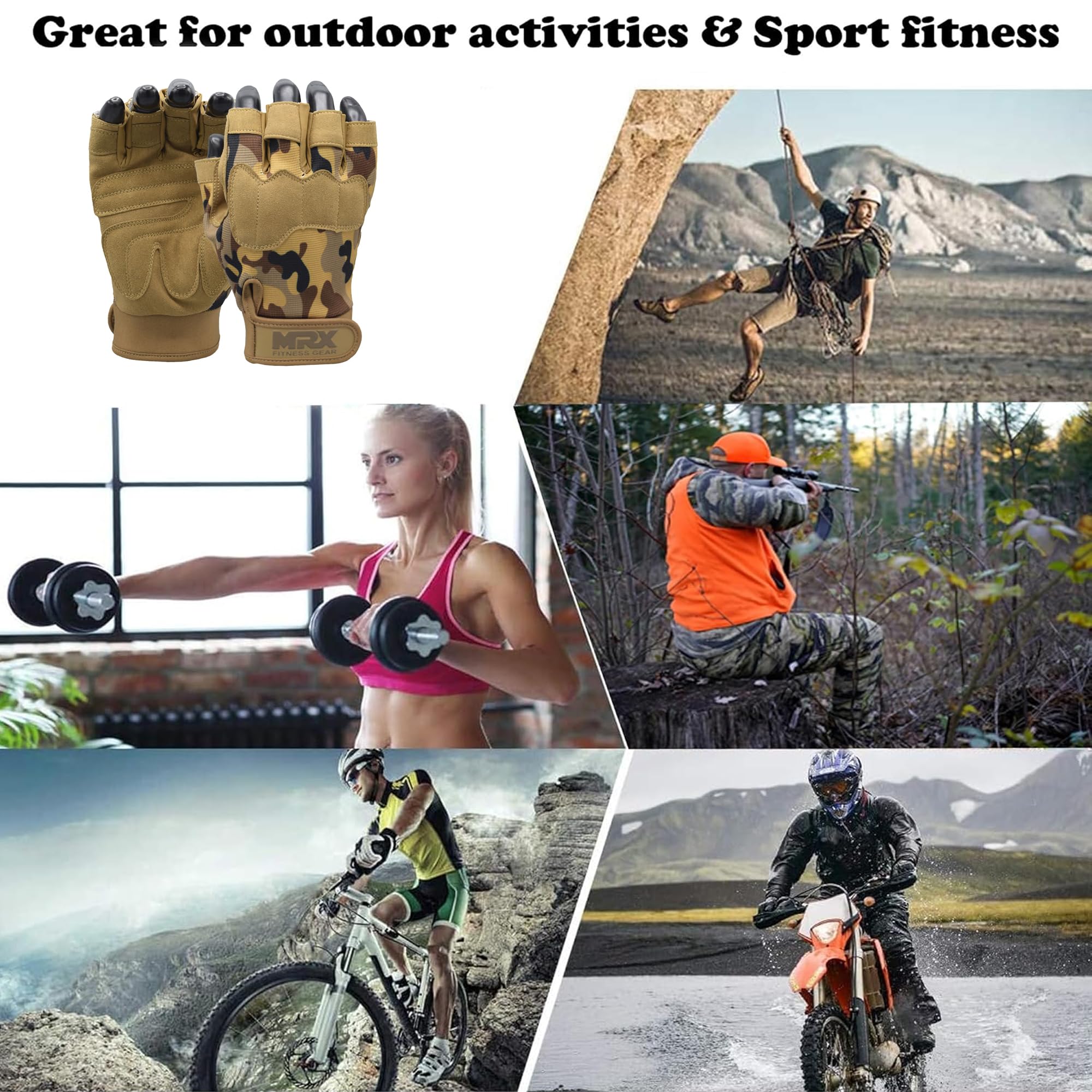 MRX - Guantes de entrenamiento para hombres y mujeres, transpirables, ajustados para levantamiento de pesas, ciclismo, entrenamiento de gimnasio y actividades al aire libre