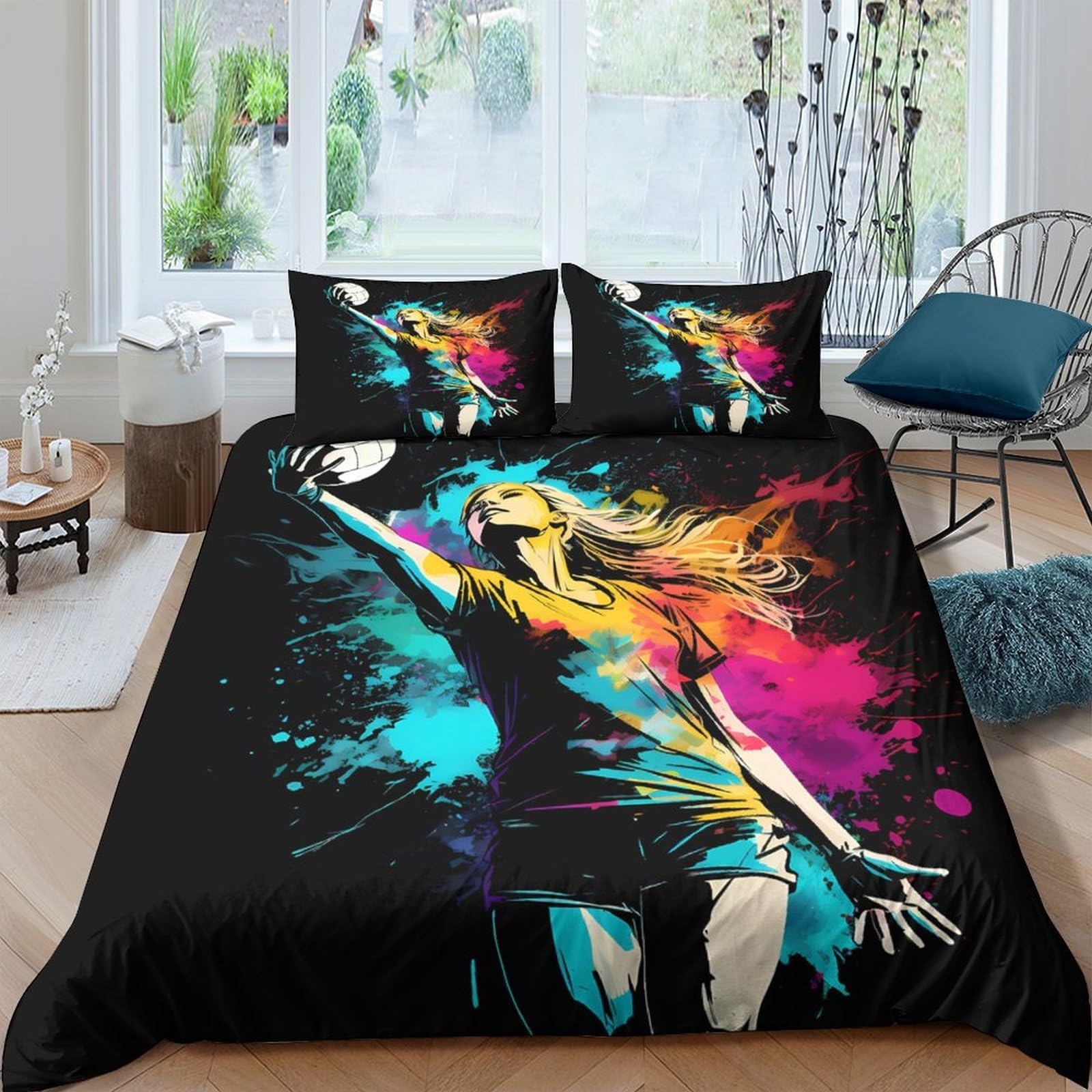 Ctjqhvkz Style-8 3D Printed Colorful Artistic Woman Fitted Sheet Microfiber Soft Anti-Slip Abstract Splash Mattress Cover For Bedroom Home Decor Single（135X200cm）