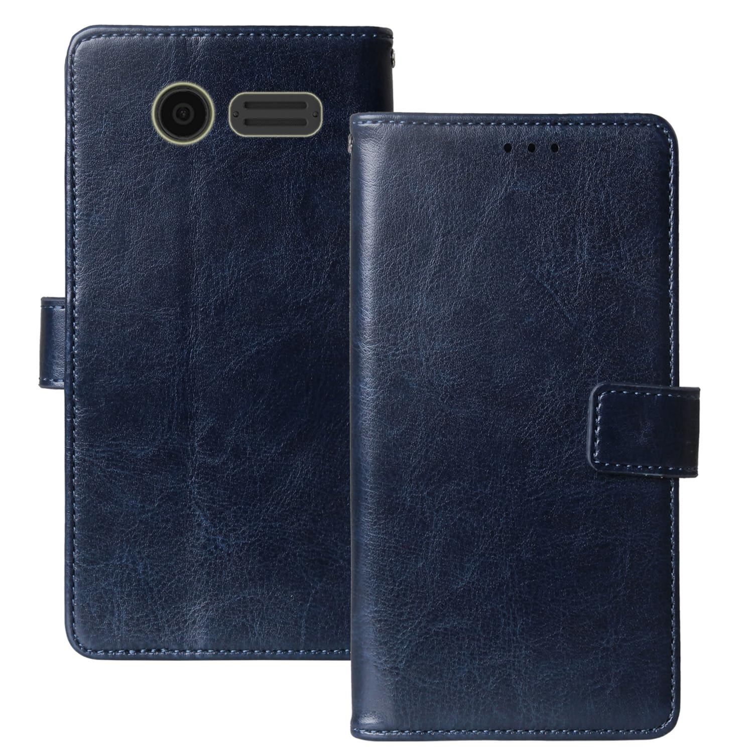 Anybird Premium Retro Flip Leather Protector Case For IMO DASH 4G Mini 1.8" Magnetic Card Slot Protective Bumper Folio Pouch (Dark Blue)