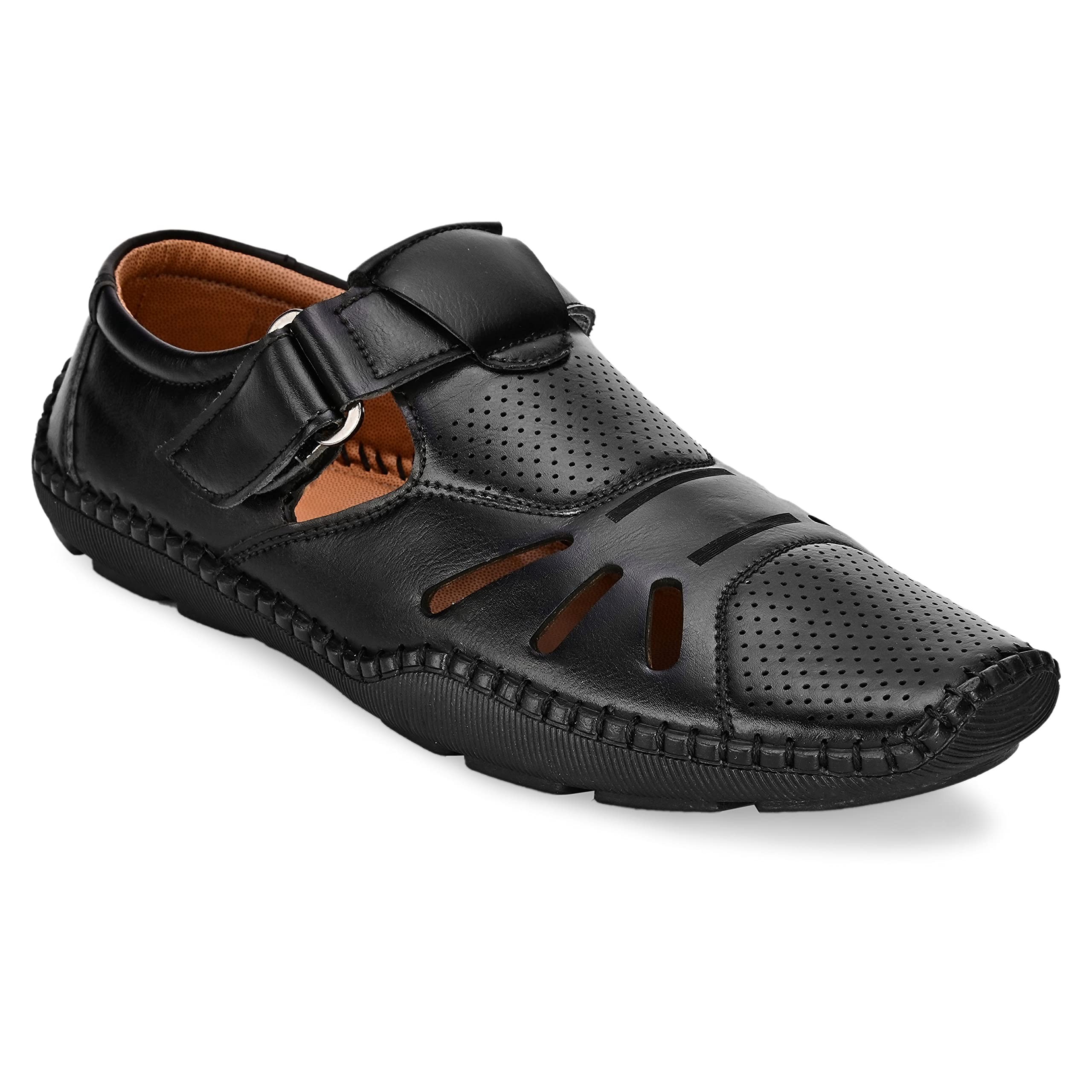 Giorgio Men's Cut-Work PU Comfort Sandals
