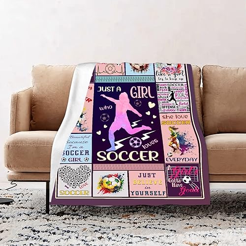 Miniatura 2 de Manta de fútbol para niñas, regalos de fútbol para niñas y niños, manta suave y cálida de franela de forro polar para niñas, regalos de fútbol para