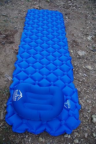 Miniatura 6 de wisemen outdoors - Almohada inflable ultraligera para viajes, camping, mochileros, playa. Compresible (almohadilla para dormir, bolsa de inflado y