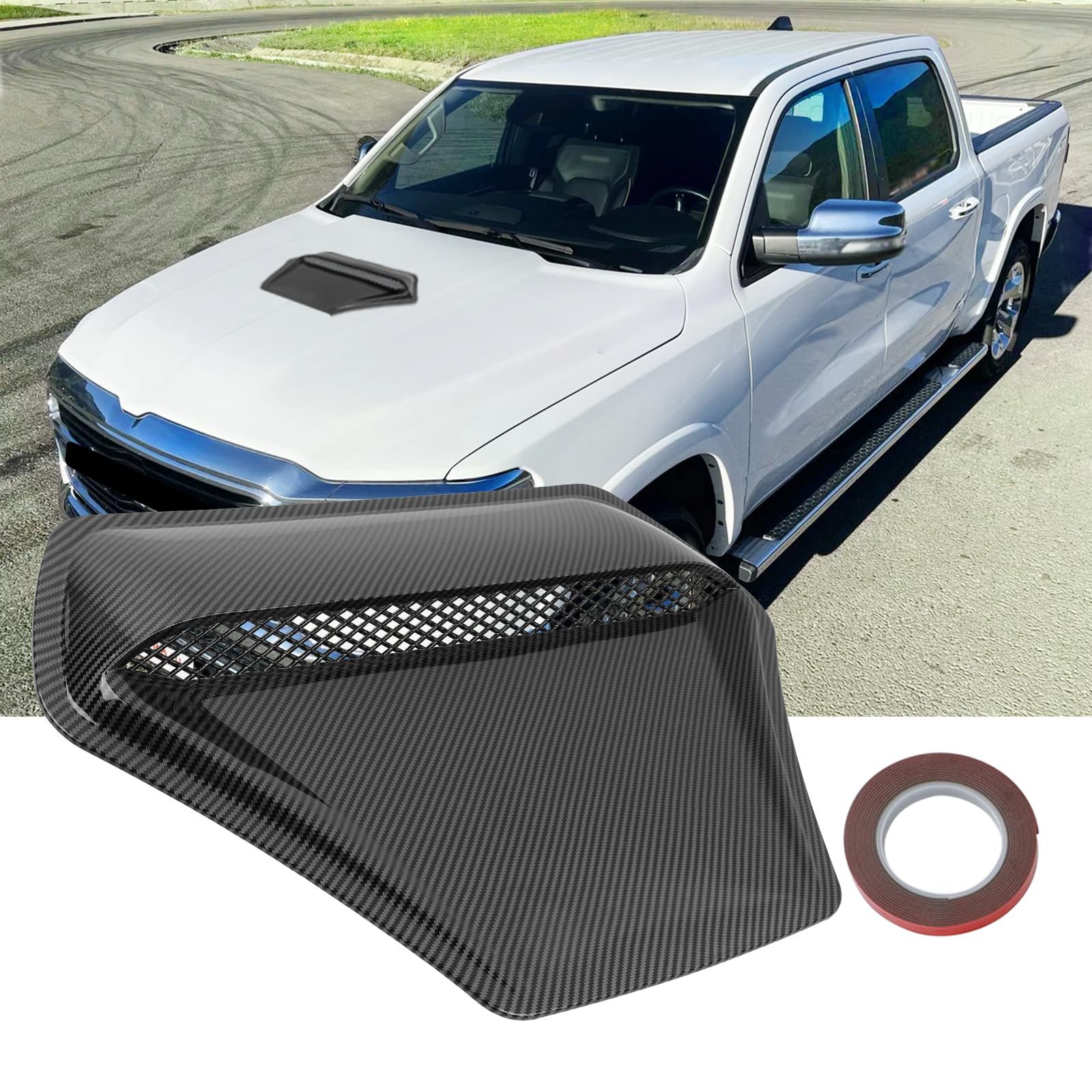 Hood Vents for Cars,Universal Hood Scoop,Universal Engine Hood Air Vent for Trucks,Suit for Dodge Ram 1500 2500 3500Chevy Silverado, F-150, F-250, F-350