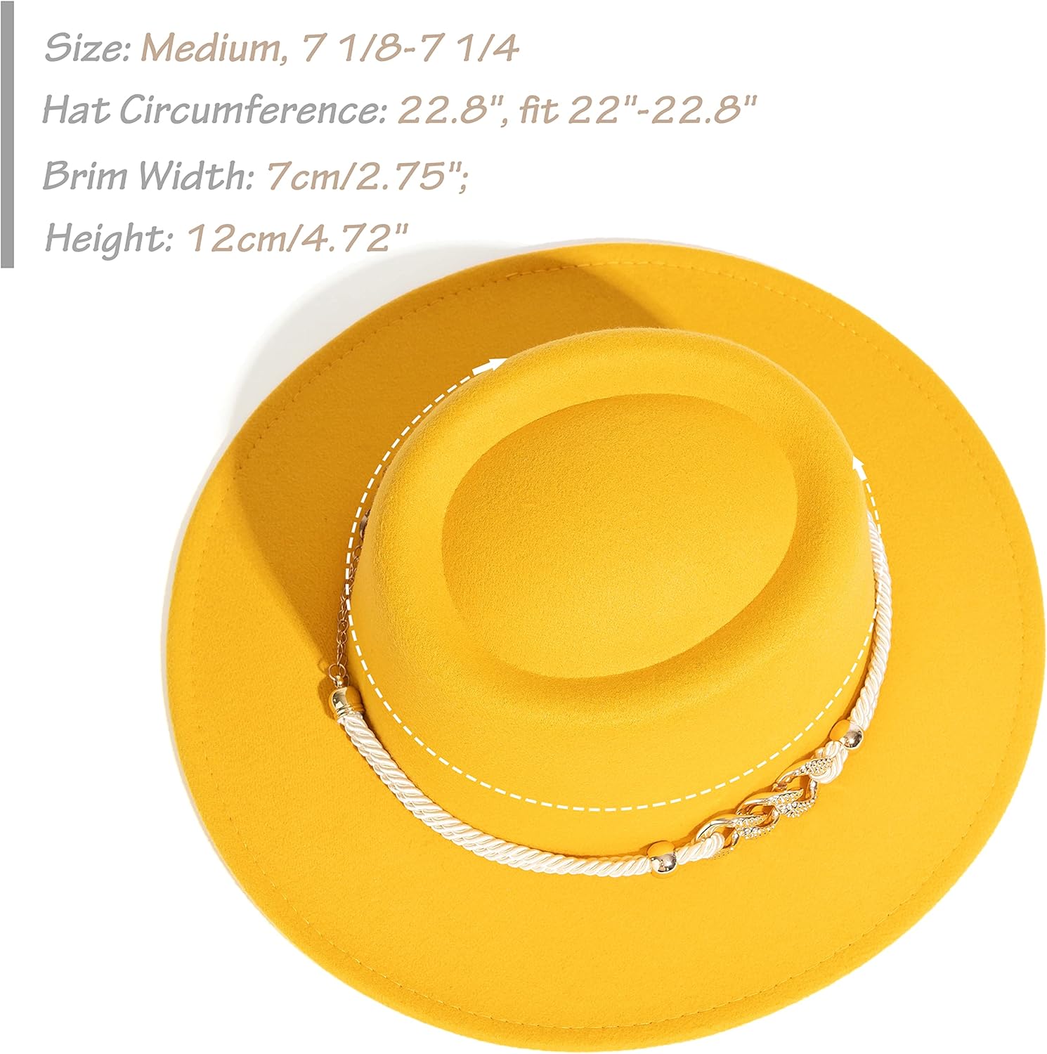 Lisianthus Women Wide Brim Fedora Hat with Belt Buckle Pork Pie Hat - Image 4