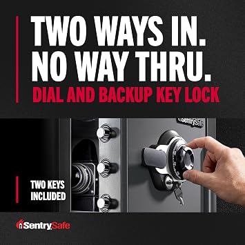 SentrySafe Fireproof Waterproof Safe Dial Combination 1.23 Cu Ft SFW123DSB