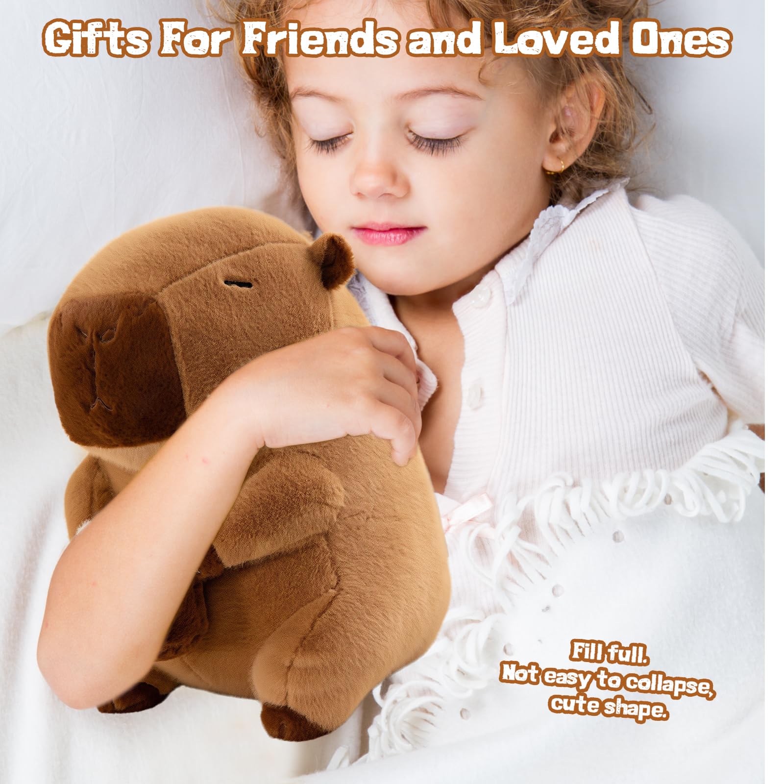 NXNYNZ 12 Inch Cute Capybara Plush Kawaii Soft Capybara Plush Doll Pillow with Bread Capybara Stuffed Aniamls Toys for Girls Children Adults Birthdays Valentines Gift (): Capybara With Milk Tea