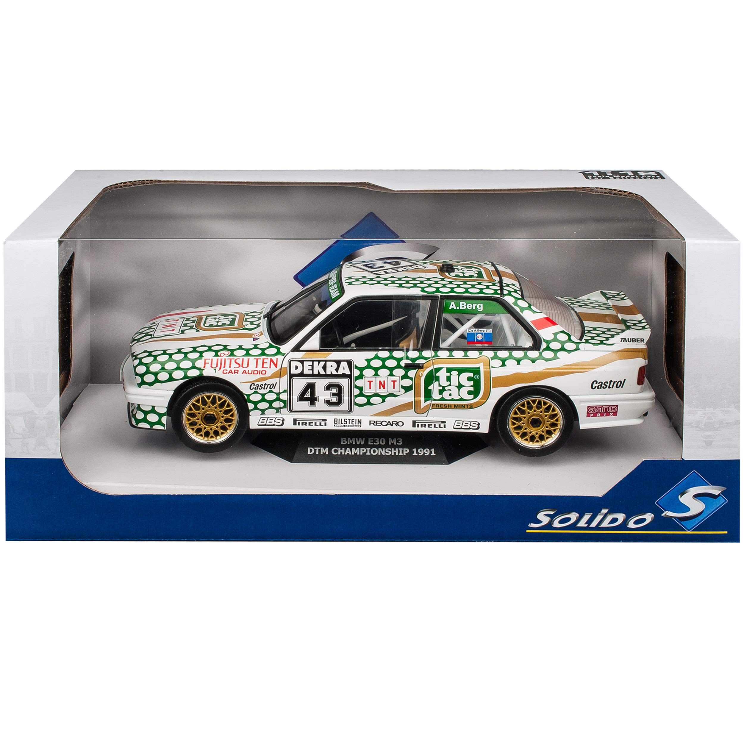 Generisch B*M*W 3er E30 M3 Coupe Sport Evolution DTM 1992 Berg Tic Tac 1982-1994 1/18 Solido Modell Auto