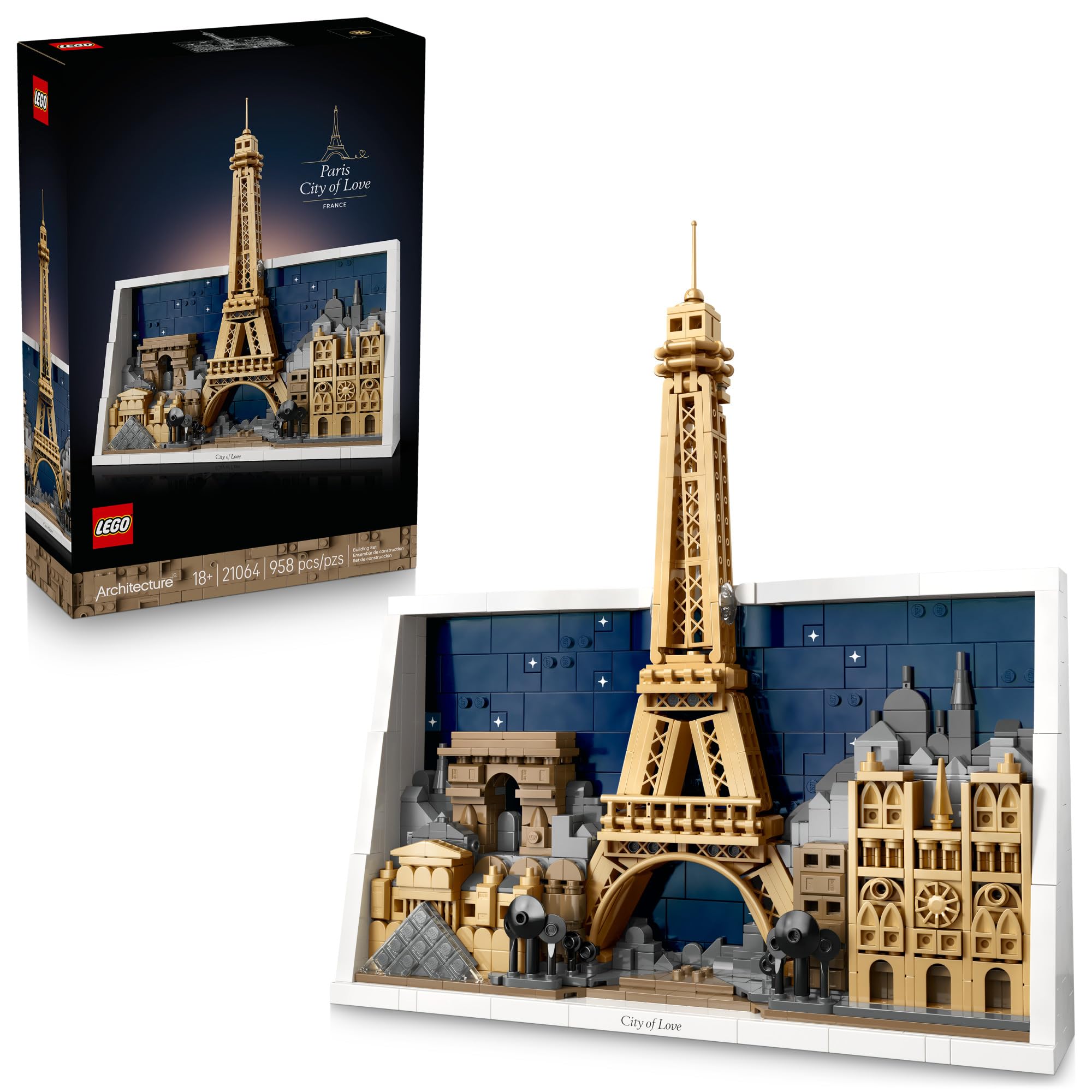 LEGO Architecture Paris – City of Love Building Set for Adults - DIY Office or Bedroom Decor for Women & Men, Ages 18+ - Buildable Frame to Hang or Stand for Display - Gift Idea for Birthdays - 21064