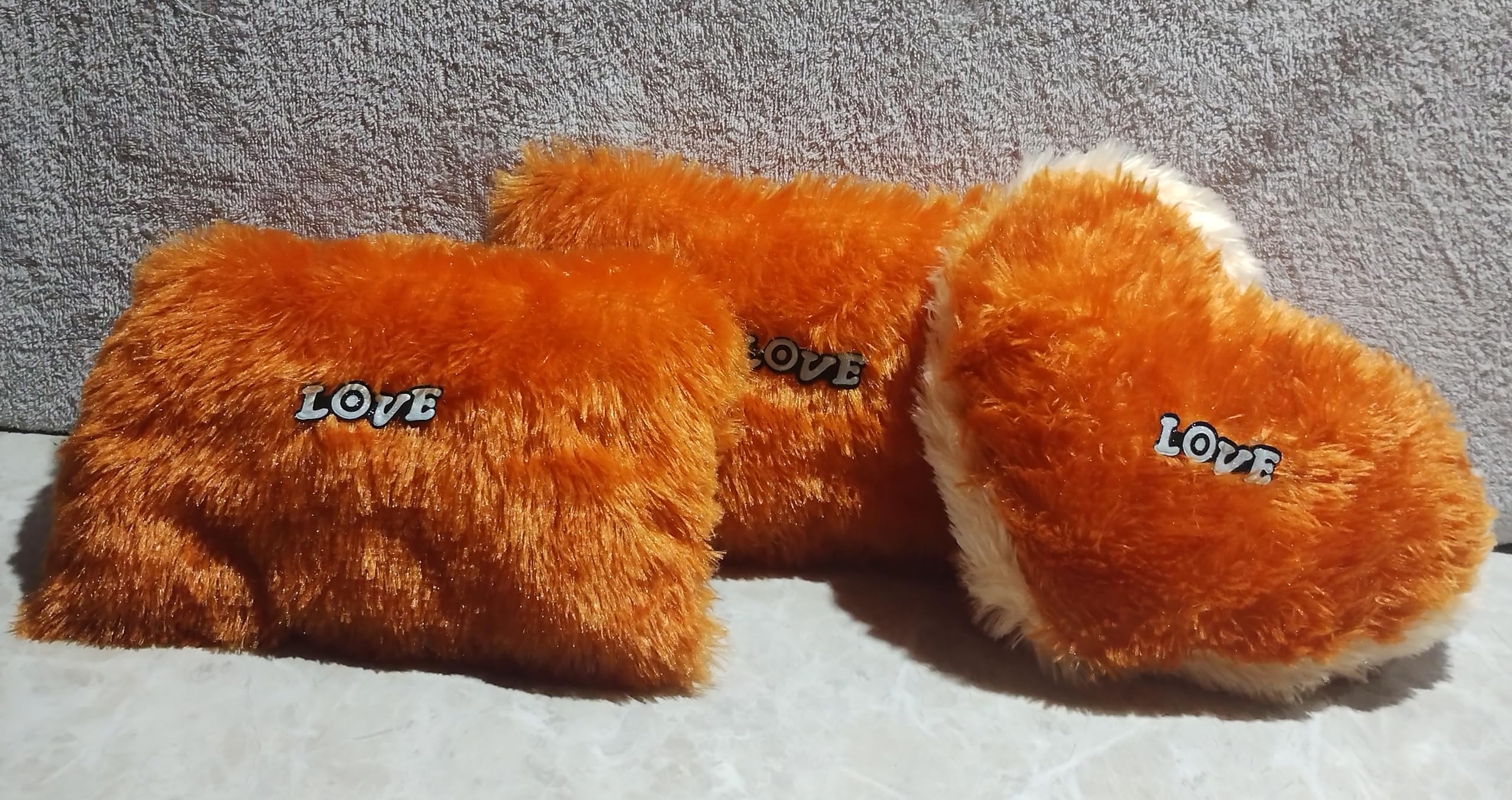 Yellow Star Soft Toy Pillow Stuffed Plush Pink far Cushion Pillow Love far Soft Plush Square Shape/Heart Shape Pillow -28 cm Set-2 Pink far Cushion Pillow. - 28 cm