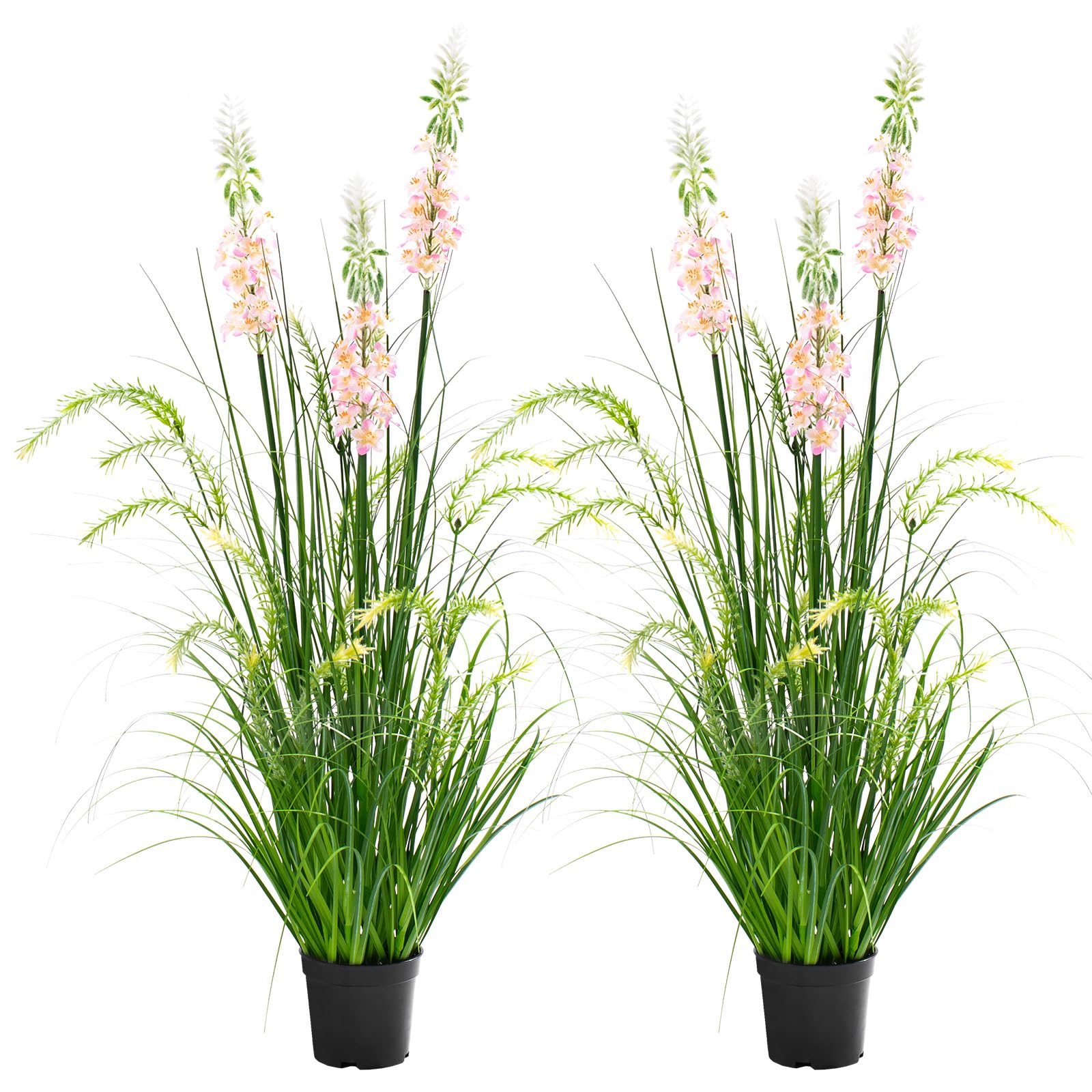 Plante Artificielle de 90cm avec Trois Fleurs Plantes Artificielles Interieur Fausse Plante Exterieur pour Decoration Salon Deco Maison Jardin Bureau Mariage Cadeau de Crémaillère (Lot de 2)