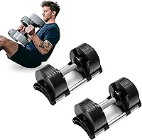 Vista 2 de Nuobell - Juego de mancuernas ajustables [campanas de acero] Juego de pesas ajustables de acero mecanizado, mango moleteado, 5-80 libras, se vende