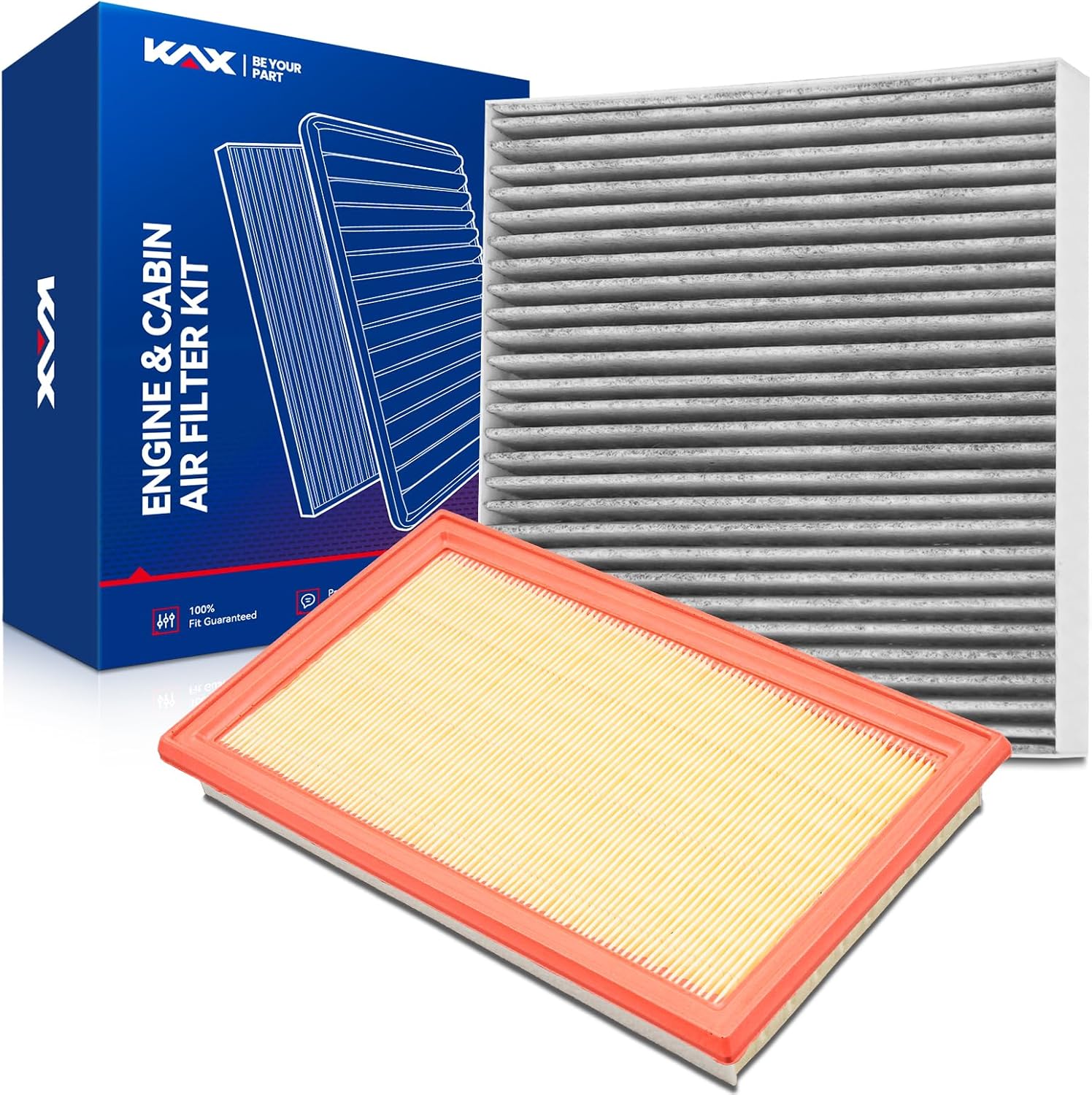 KAX Engine & Cabin Air Filter Kit, Replacement for Nissan Altima 2002-2006, Sentra 2000-2006, Murano 2003-2007, Maxima 2004-2008, INFINITI G35 2003-2007, FX35 2003-2008, Replace# CA4309 CF10140