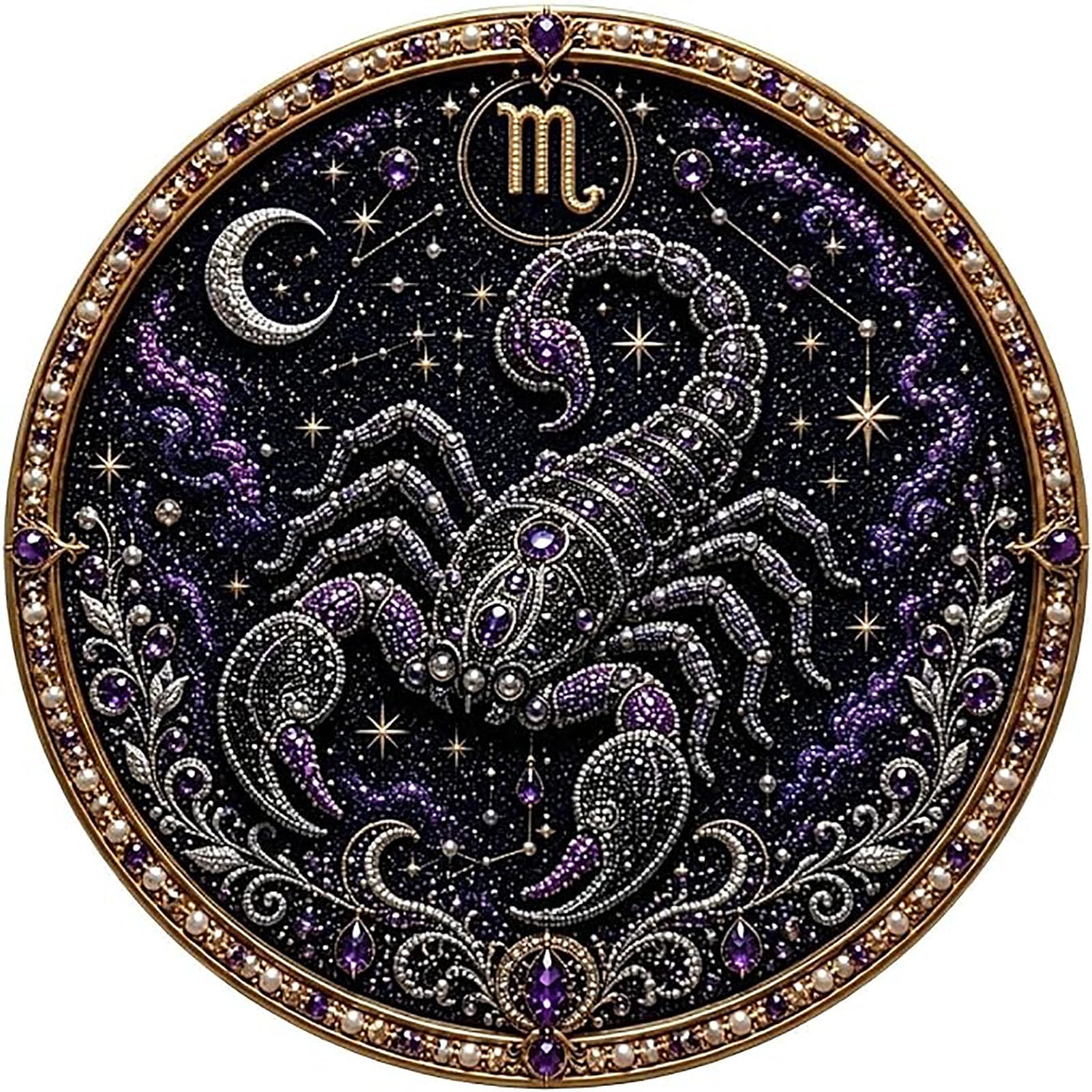 WEIWOGU 12 Zodiac Signs Pearl Art Kit, Astrology Diamond Painting (#L)