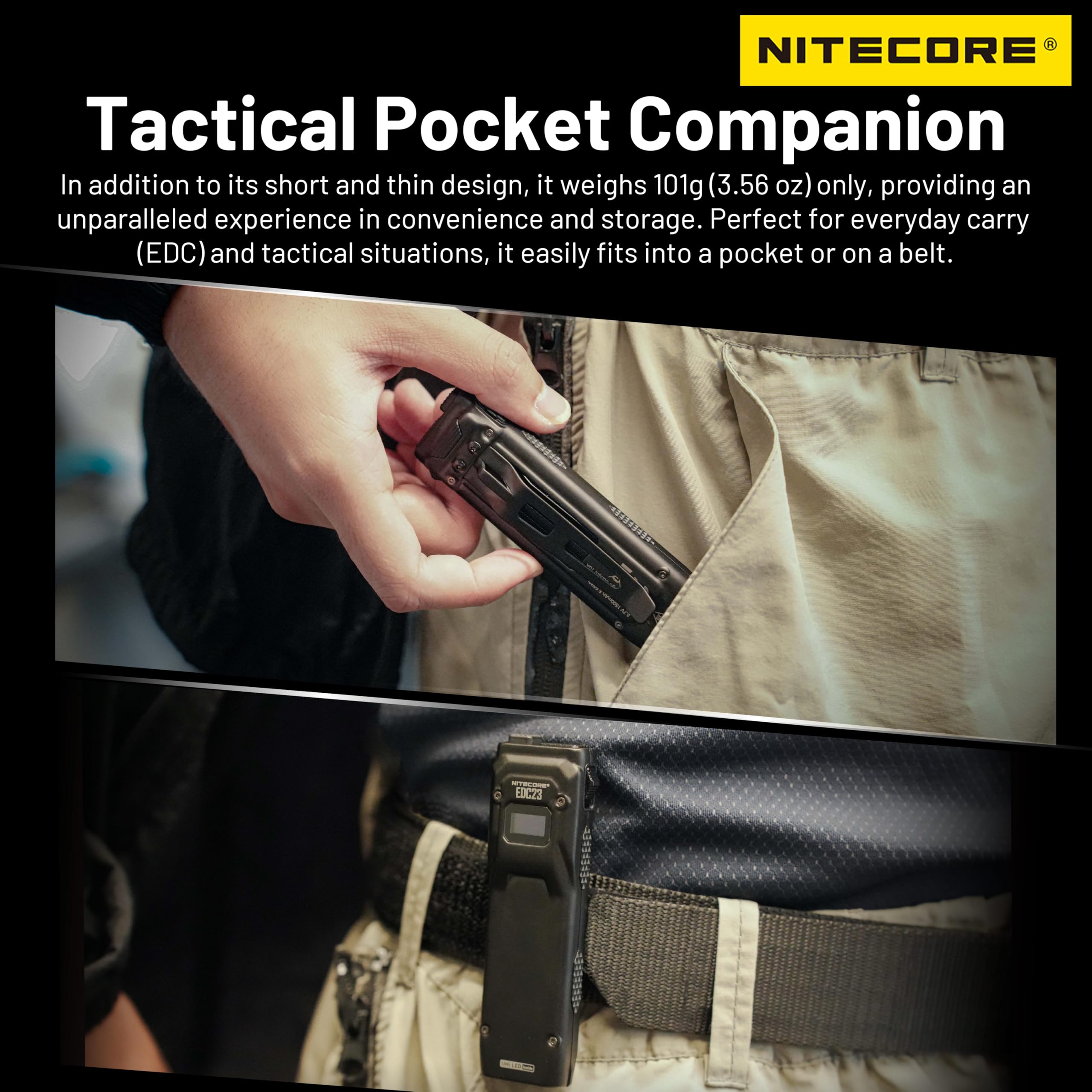 Nitecore EDC23 2500 Lumen Ultra Slim Pocket Tactical EDC
