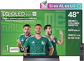 LG Pantalla 48 Pulgadas OLED EVO AI C5 4K Smart TV webOS 2025 OLED48C5PSA |Sistema Operativo webOS | Identificación de Voz AI | 120Hz | Dolby Atmos & Dolby Vision Channels |G-Sync & FreeSync