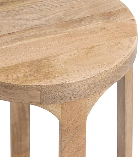 Miniatura 6 de Kate and Laurel Dahl - Mesa redonda de madera para bebidas; 12 x 23 pulgadas; marrón natural; mesa de pedestal de acento circular de madera bohemia