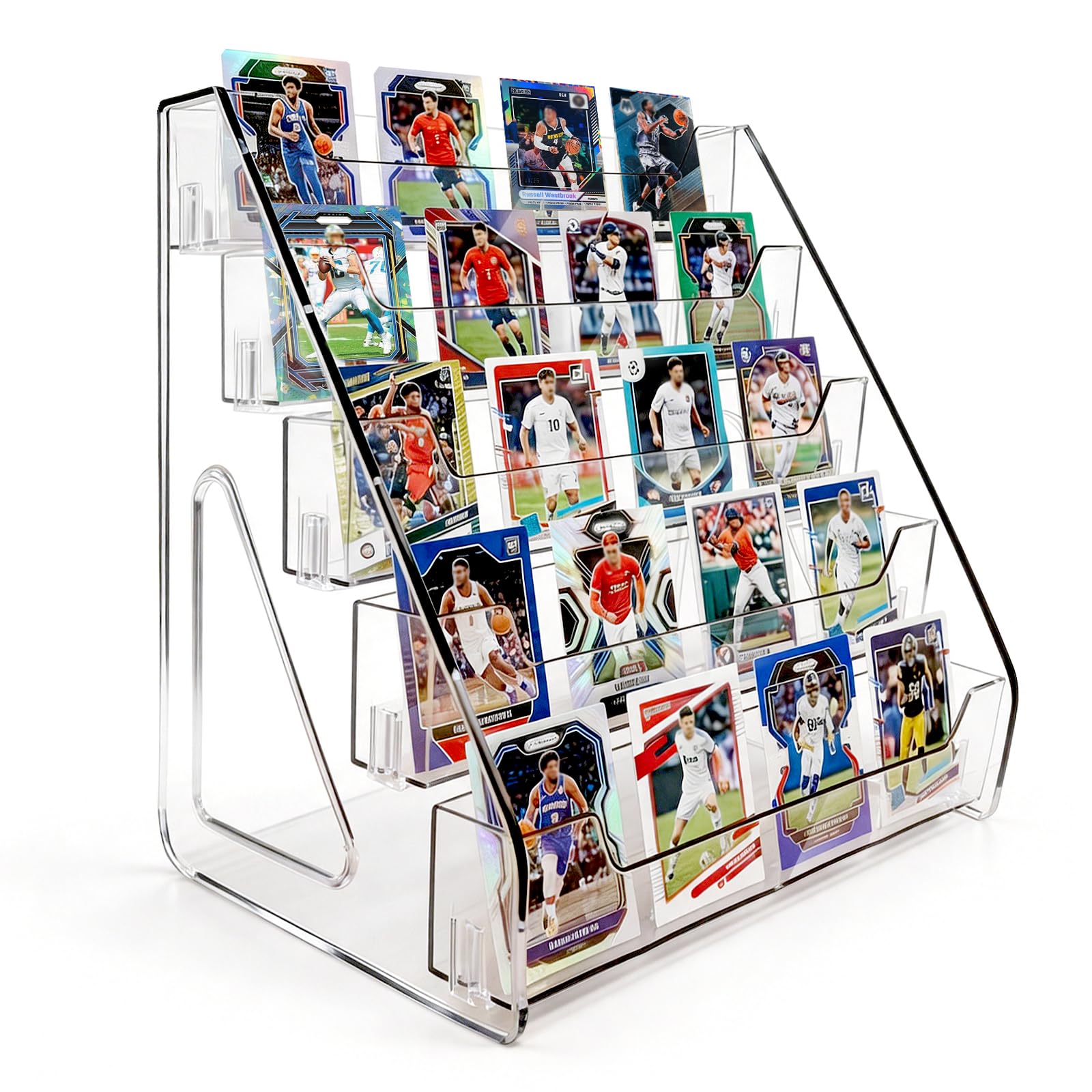 Noneto Clear 5 Tier 12" Acrylic Trading Card Display Stand For Display Cards