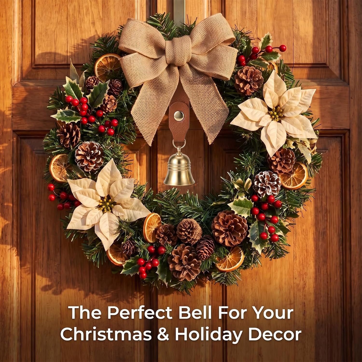 2 PCS Small Hanging Bells for Door Knob Brass Bell with Loud Sound