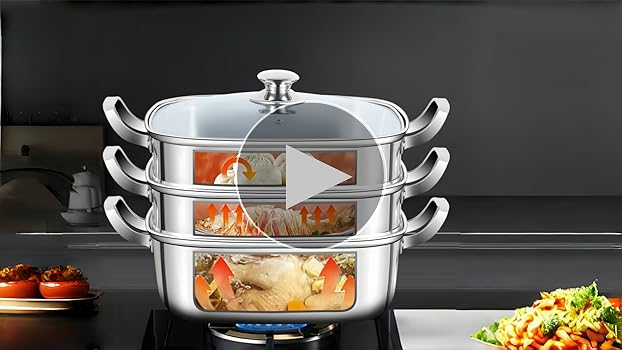 Amazon｜zjdgweh 蒸し器 鍋 蒸し鍋 蒸し器 ステンレス 蒸锅 二段