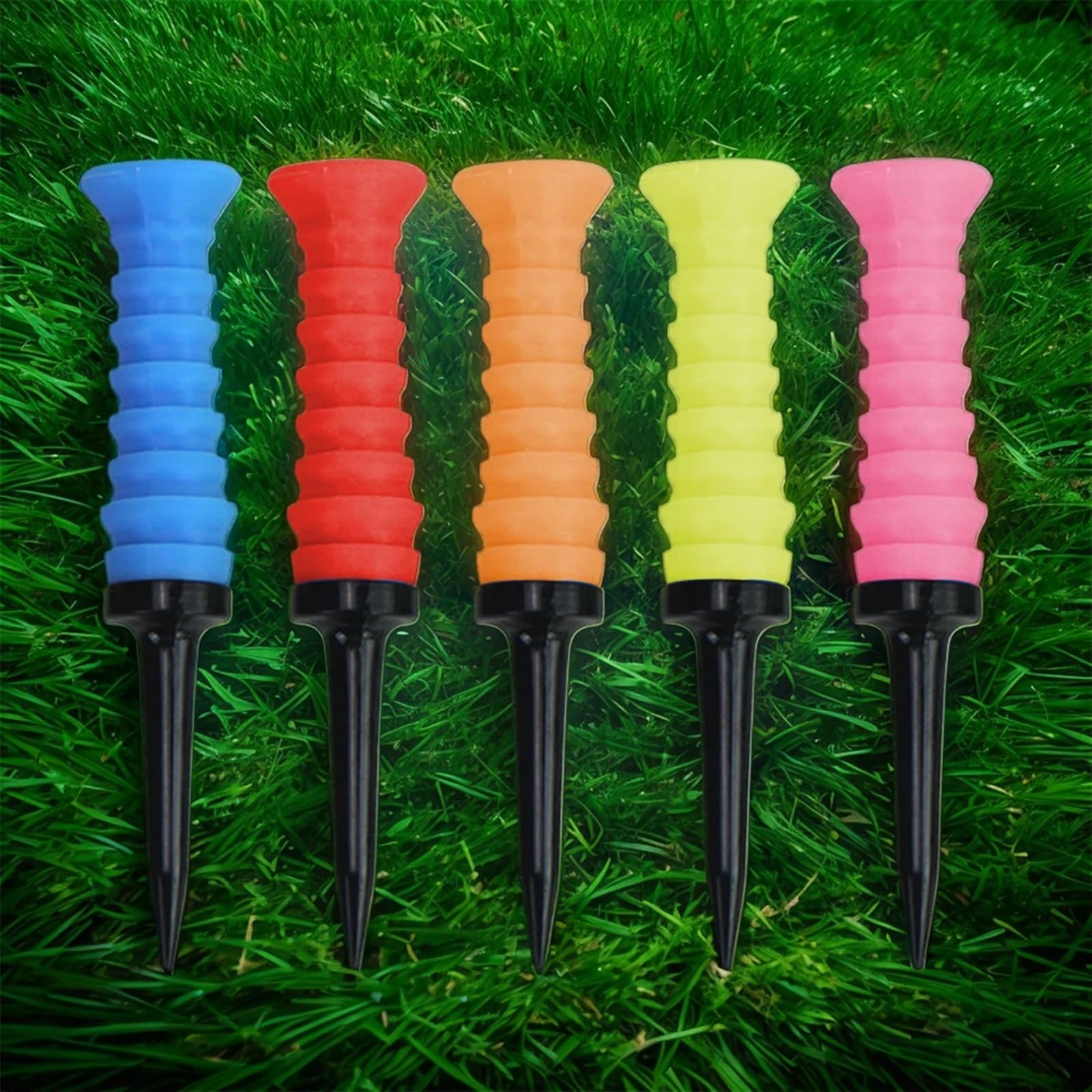 Golf Tee 5 stücke Golf Elastische Tees 8,3 cm Golf Praxis Tees Silikon Golf Ball Halter Golf Ball Abschlag Golf Training Zubehör FüR Einen Idealen Abschlag