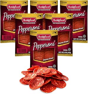Bridgford Sliced Pepperoni 5 oz Pack of 6 - Gluten-Free Pepperoni Slices...