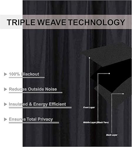 Miniatura 3 de Better Home Style 2 paneles de cortinas aisladas para cualquier ventana con ojales 100% opacos, color liso, 2 paneles de 36 pulgadas de ancho x 63
